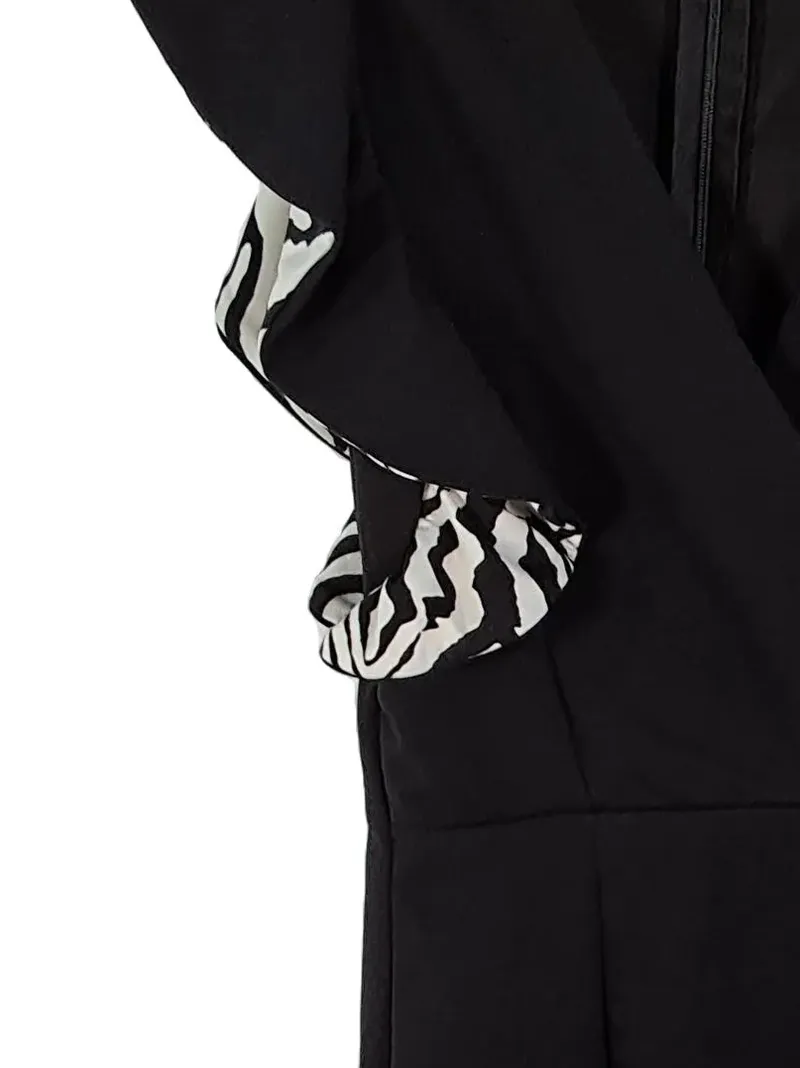 AX Paris Damen Cocktailkleid Wickelkleid Schwarz Rüschen Gr. 34 XS 4