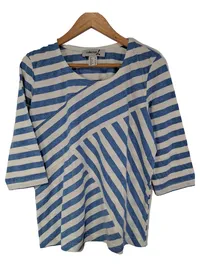 Collection L Damen Pullover Gr. 42 XL Blau Gestreift Maritim 3, 4-Arm 1