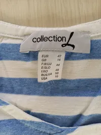 Collection L Damen Pullover Gr. 42 XL Blau Gestreift Maritim 3, 4-Arm 5