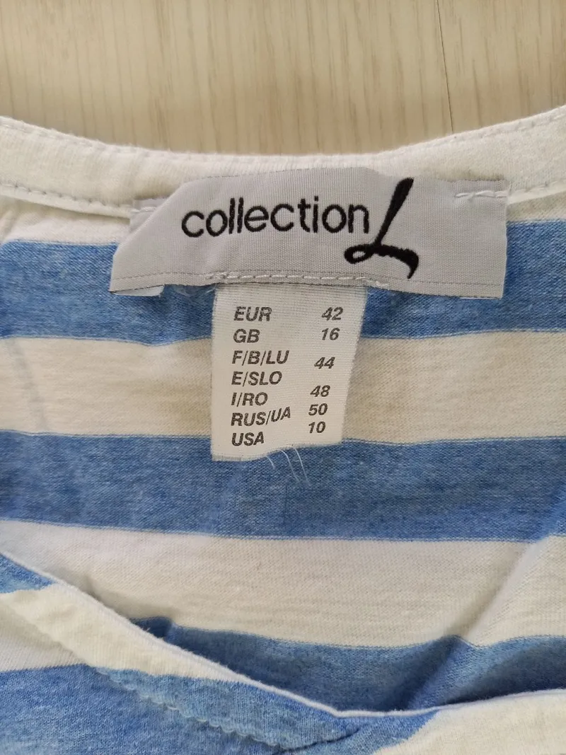 Collection L Damen Pullover Gr. 42 XL Blau Gestreift Maritim 3, 4-Arm 5