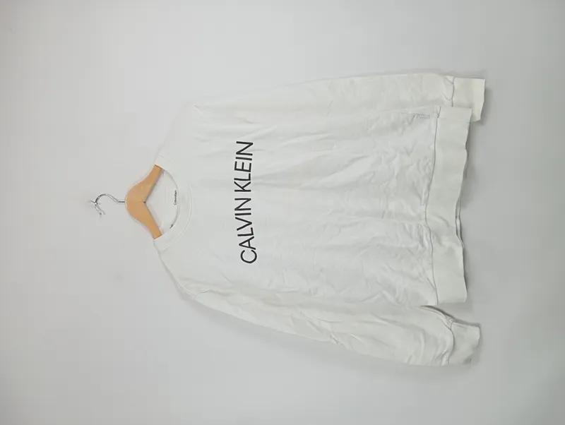 Calvin Klein Herren Sweatshirt Weiß Logo-Print Gr. 50 L Casual Baumwolle 2