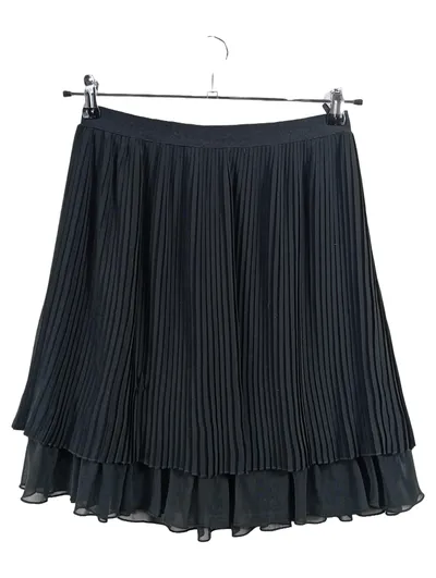 Sisley Faltenrock Damen Schwarz Gr. 36 Elegant Plissee Midirock