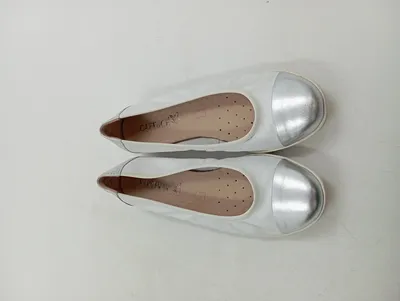 Caprice Ballerinas Damen Leder Weiß Silber Gr. 37