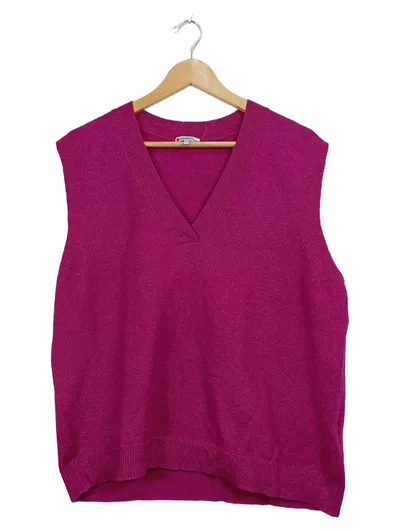 Street One Pullunder Damen Gr. 42/XL Pink Ärmellos Rippstrick Basic