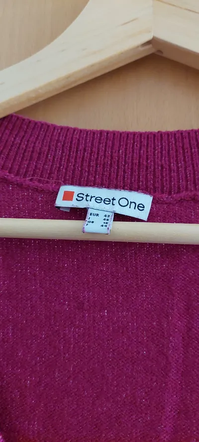 Street One Pullunder Damen Gr. 42/XL Pink Ärmellos Rippstrick Basic