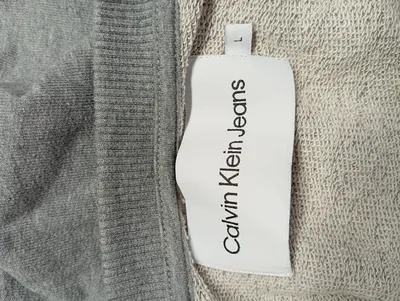 Calvin Klein Jeans Sweatshirt Herren Grau Gr. 50 L Logo Print Pullover