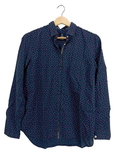 Gaastra Herren Freizeithemd Gr. 38 S Blau Maritim Anker Baumwolle Langarm