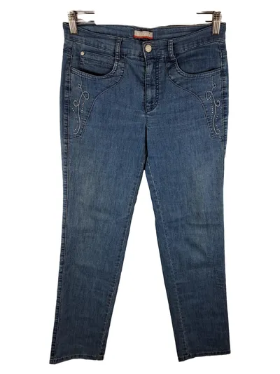 Ascari Damen Jeans Regular Fit Blau Gr. M W29 Strasssteine Casual