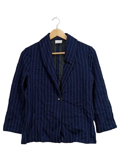 Rich & Royal Damen Blazer Gr. 36 Blau Nadelstreifen Gestreift Casual