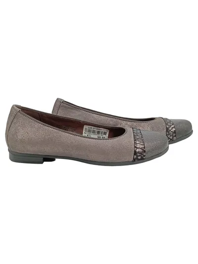 Waldläufer Lugina Ballerinas Damen Schuhe Grau Gr. 38.5 Weite H Leder