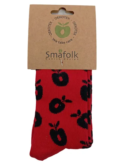 Småfolk Kinder Strümpfe Socken Apfel Rot Größe 35-38 Baumwolle