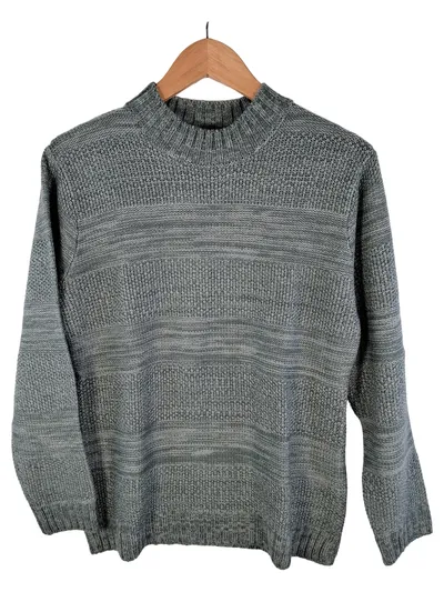 Collection L Damen Pullover Grau Meliert Gr. 40 L Casual Herbst Winter