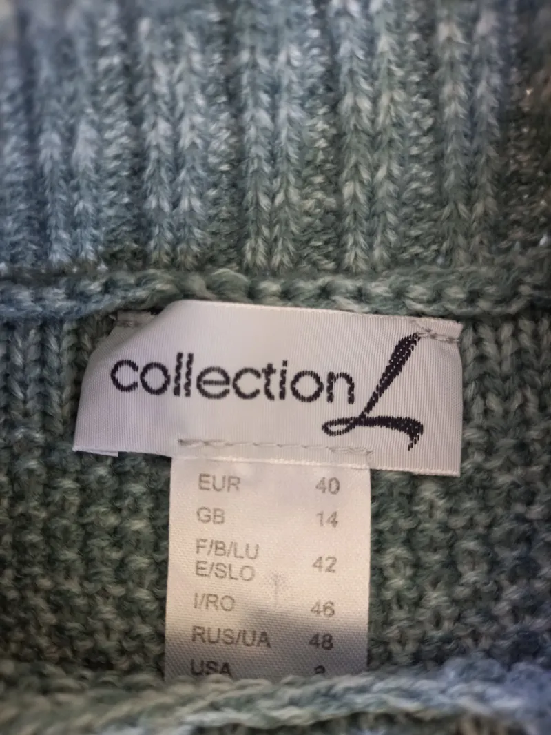 Collection L Damen Pullover Grau Meliert Gr. 40 L Casual Herbst Winter 2