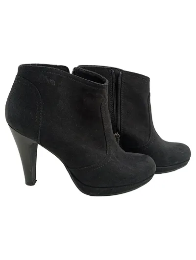 s.Oliver Damen Stiefeletten Gr. 38 Schwarz Wildleder High Heels Ankle Boots