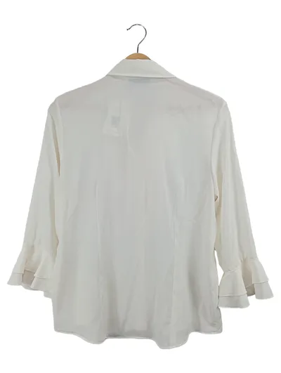 Barisal Damen Bluse Weiß Gr. 38 Elegant Rüschen 3, 4-Arm
