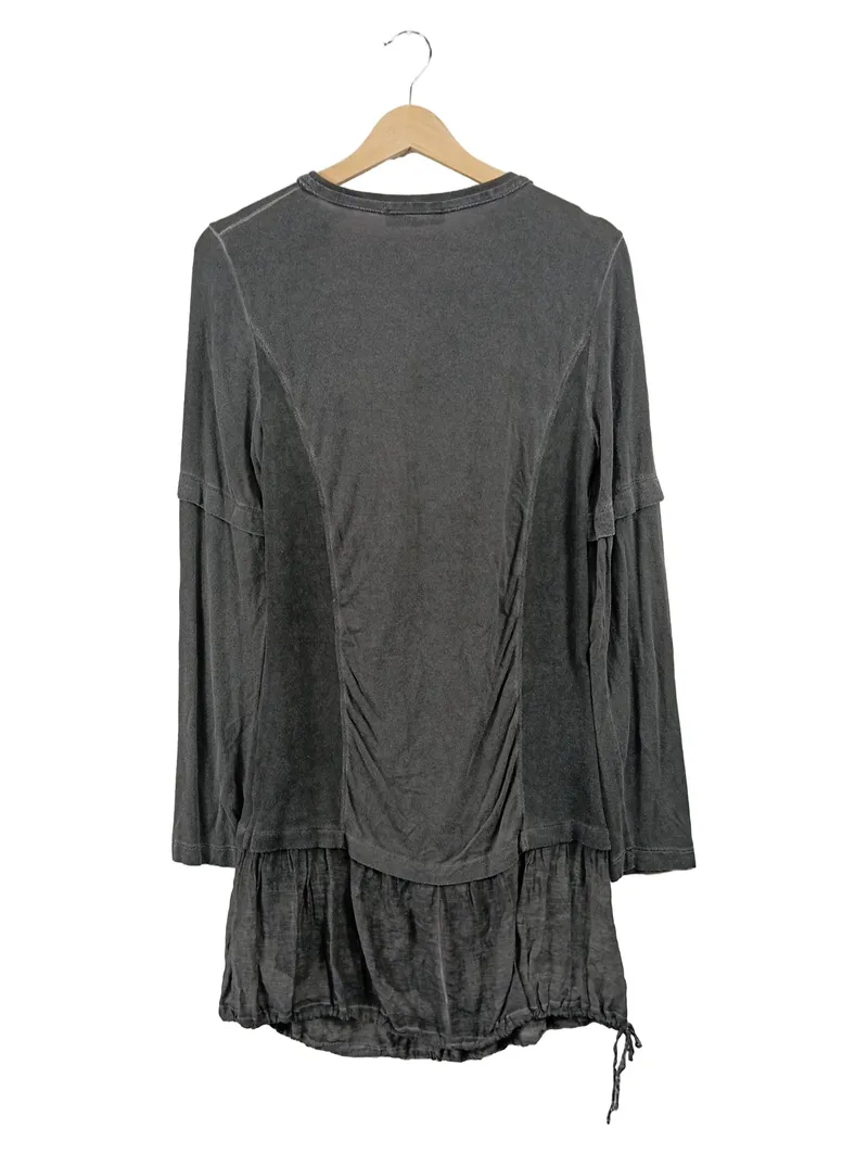 Elisa Cavaletti Freizeitkleid Grau Gr. 40 L Spitze Applikation Tunika 2