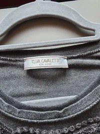 Elisa Cavaletti Freizeitkleid Grau Gr. 40 L Spitze Applikation Tunika 3