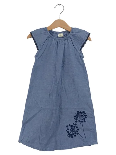 ALANA Sommerkleid Kinder Gr. 104 Blau Casual Baumwolle Stickerei