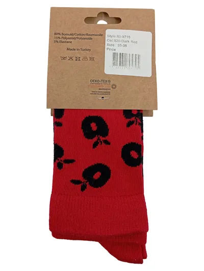 Småfolk Strümpfe Apfel Design Rot Gr. 35-38 Kinder Socken Baumwolle