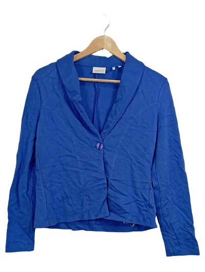 Rich & Royal Damen Blazer Blau Gr. 36 S Casual 1-Knopf Viskose
