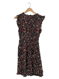 Apricot Sommerkleid Damen Gr. 40 L Schwarz Blumenmuster Freizeitkleid Viskose 2