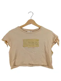 Aéropostale Damen T-Shirt AERO NEW YORK Cropped Beige Gr. 34 XS 1