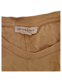 Aéropostale Damen T-Shirt AERO NEW YORK Cropped Beige Gr. 34 XS 3