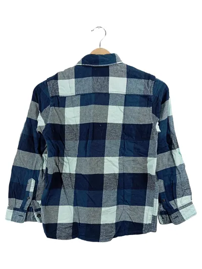 Quiksilver Freizeithemd Hemd Jungen Gr. 134 Blau Kariert Langarm Baumwolle