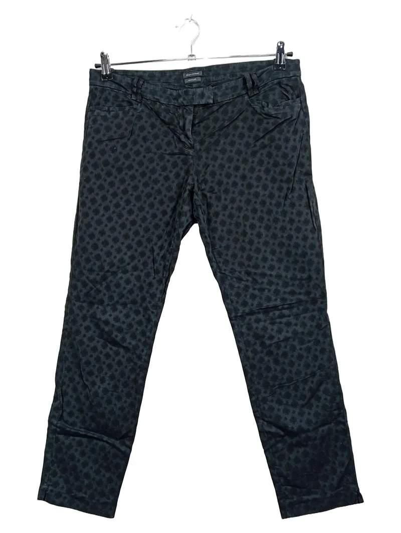 Marc O'Polo Stoffhose Damen Gr. 40 Grau Blumenmuster LAXA Casual 1