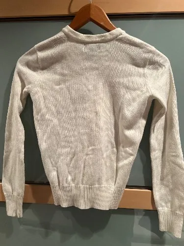 Ralph Lauren Pullover Kinder Gr. 152 L 12, 14 Weiß V-Ausschnitt Baumwolle