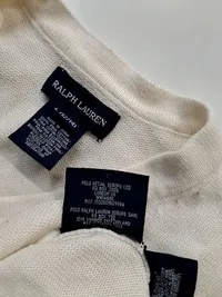 Ralph Lauren Pullover Kinder Gr. 152 L 12, 14 Weiß V-Ausschnitt Baumwolle 4