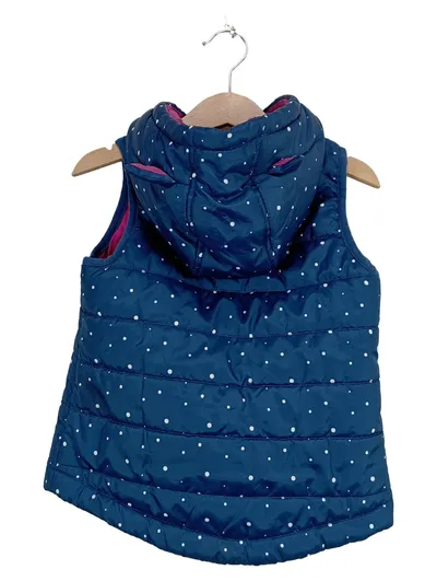 Impidimpi Kinder Steppweste Blau Gr. 98 Katzenmotiv Gepunktet Kapuze Casual