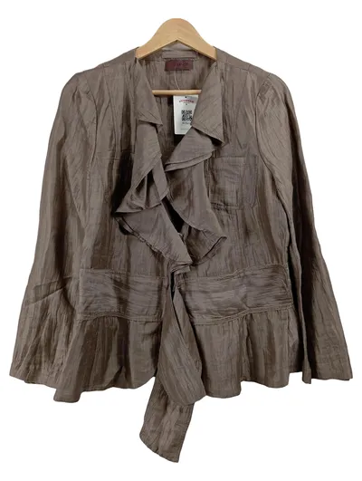 Devernois Blazer Damen Gr. 40 Braun Rüschen