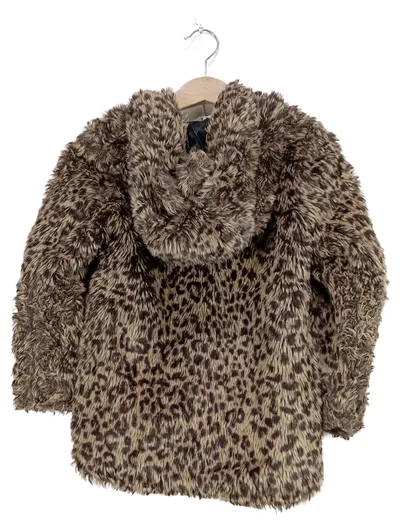 Palomino Felljacke Braun Animal-Print Kapuze Gr. 110