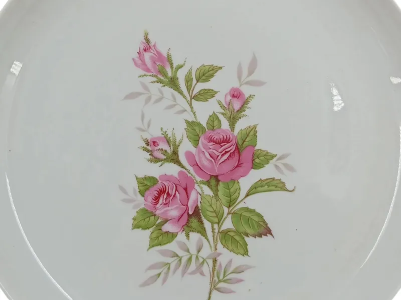 Arzberg Kuchenteller Essteller Porzellan Weiß Rosenmotiv Blumen 17 cm Klassisch 3