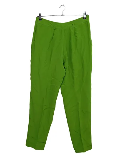 windsor. Elegante Seiden Stoffhose Damen Grün Gr. 42 W33 L30 Falten
