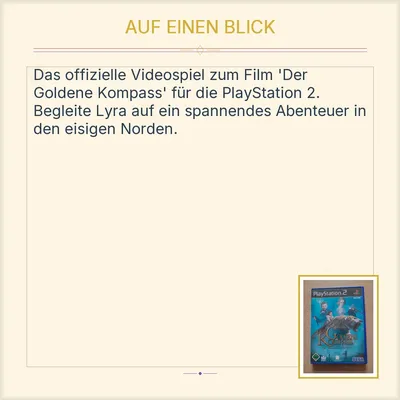 Der Goldene Kompass - Das Offizielle Videospiel SEGA PlayStation 2 PS2