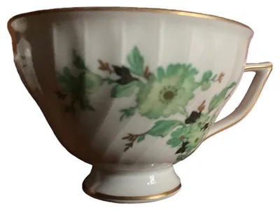 Royal Tettau Teetasse Porzellan Blumenmuster Vintage Weiß 7 cm