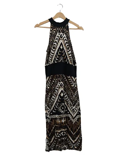 Comma Damen Cocktailkleid Neckholderkleid Mehrfarbig Grafisch Gr. 38