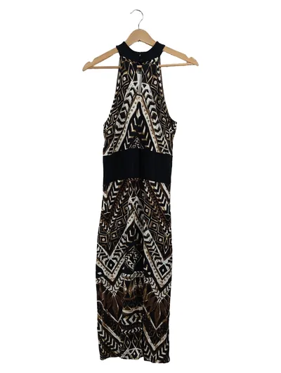 Comma Damen Cocktailkleid Neckholderkleid Mehrfarbig Grafisch Gr. 38