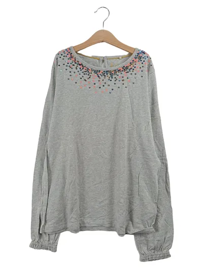 Boden Damen Pullover Gr. 38 M (15-16Y) Grau Pailletten Casual
