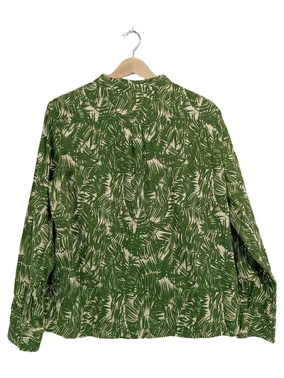 Soeur Damen Hemdbluse Langarm Grün Florales Muster Gr. 40