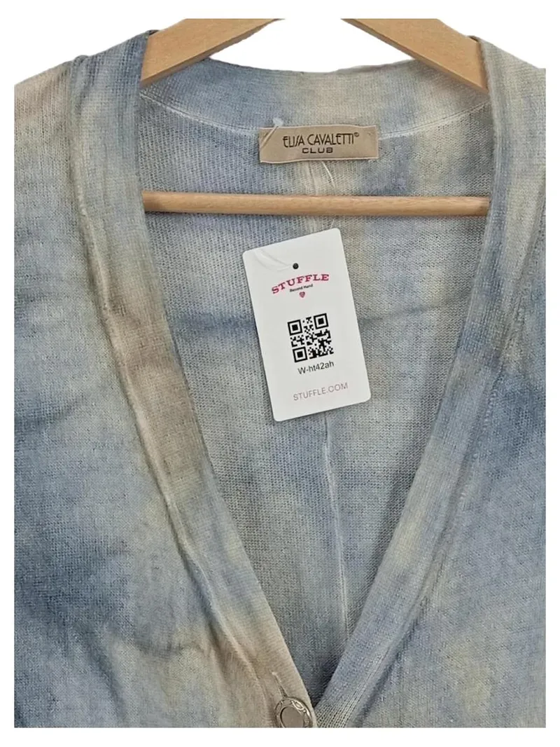 Elisa Cavaletti Strickjacke Damen Blau Gr. 38 M Wolle Bohemian 3