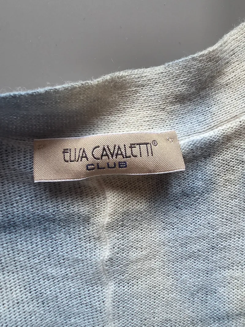 Elisa Cavaletti Strickjacke Damen Blau Gr. 38 M Wolle Bohemian 6