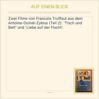 Francois Truffaut Tisch und Bett Liebe auf der Flucht Drama 2 DVDs Concorde 2