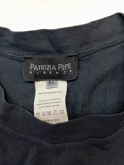 Patrizia Pepe Damen T-Shirt Giraffe Print Schwarz Gr. 42