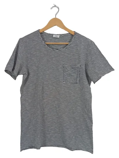 Closed Damen T-Shirt Ringelshirt Gestreift Brusttasche Weiß Gr. 38