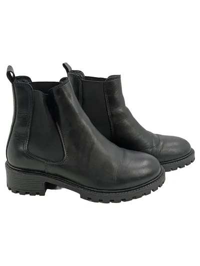 5th Avenue Chelsea Boots Damen Gr. 38 Schwarz Leder Stiefelette