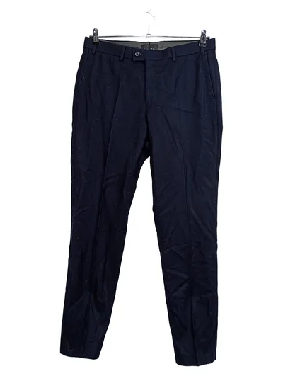 Hiltl Herren Anzughose Gr. 50 W33 L33 Blau Wolle Klassisch Business