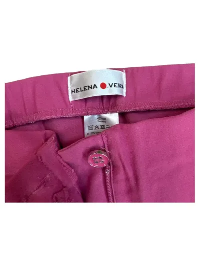 Helena Vera Damen Stoffhose Pink Gr. 40 W31 L Casual Strasssteine